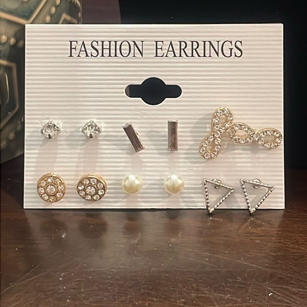 NEW Set of 6 pair Silver and Gold Fashion Earrings